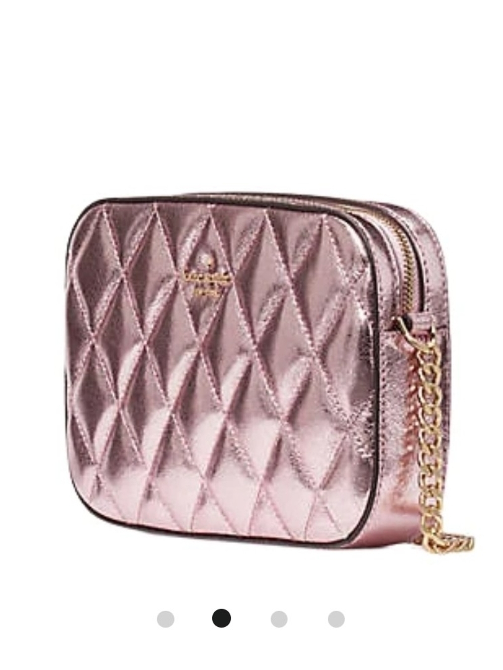 KATE SPADE NEW YORK NWOT Glimmer Metallic Quilted Crossbody Bag - Rose Gold